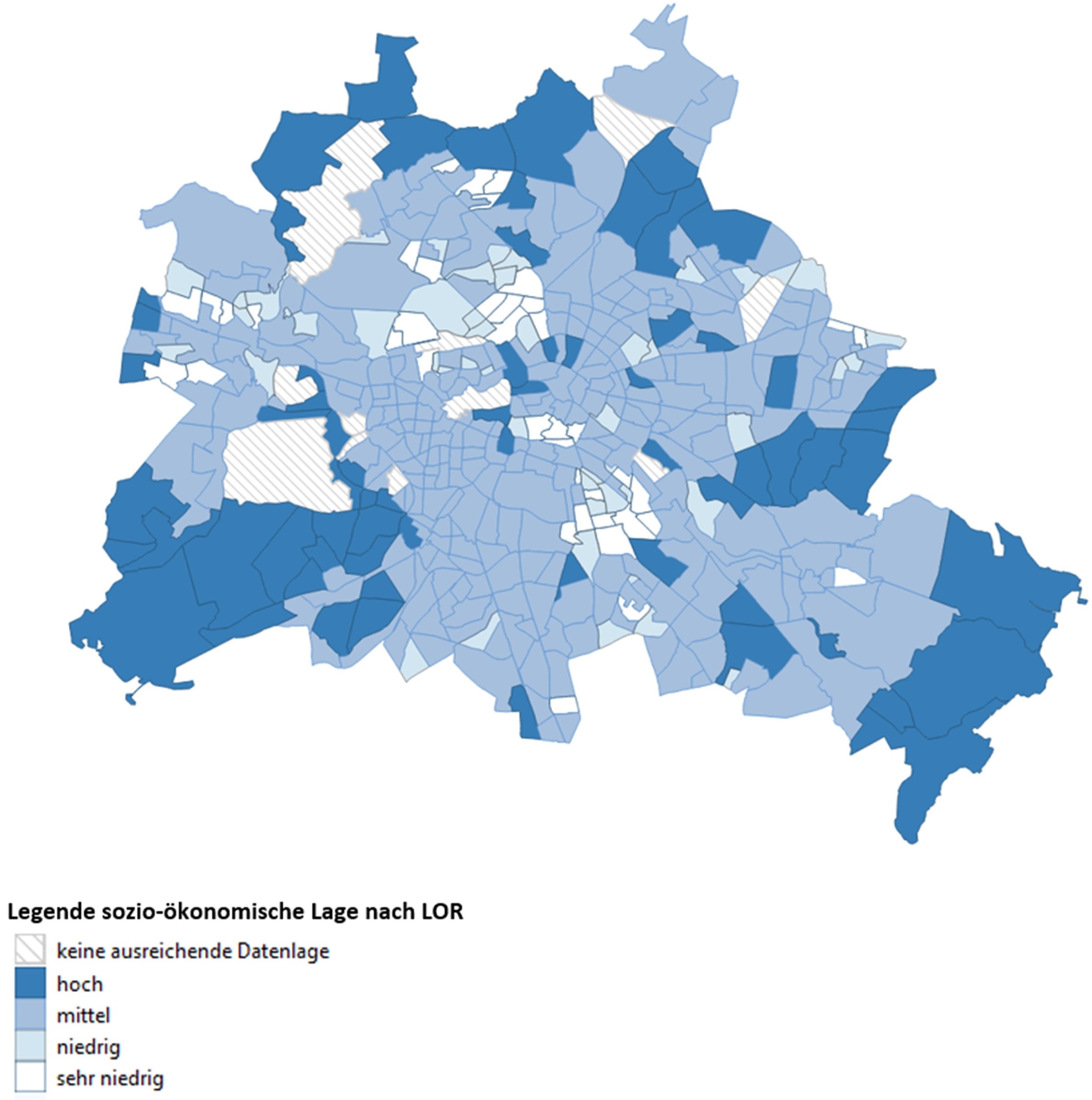Sozio-ökonomische Lage nach LOR in Berlin (1:18000)